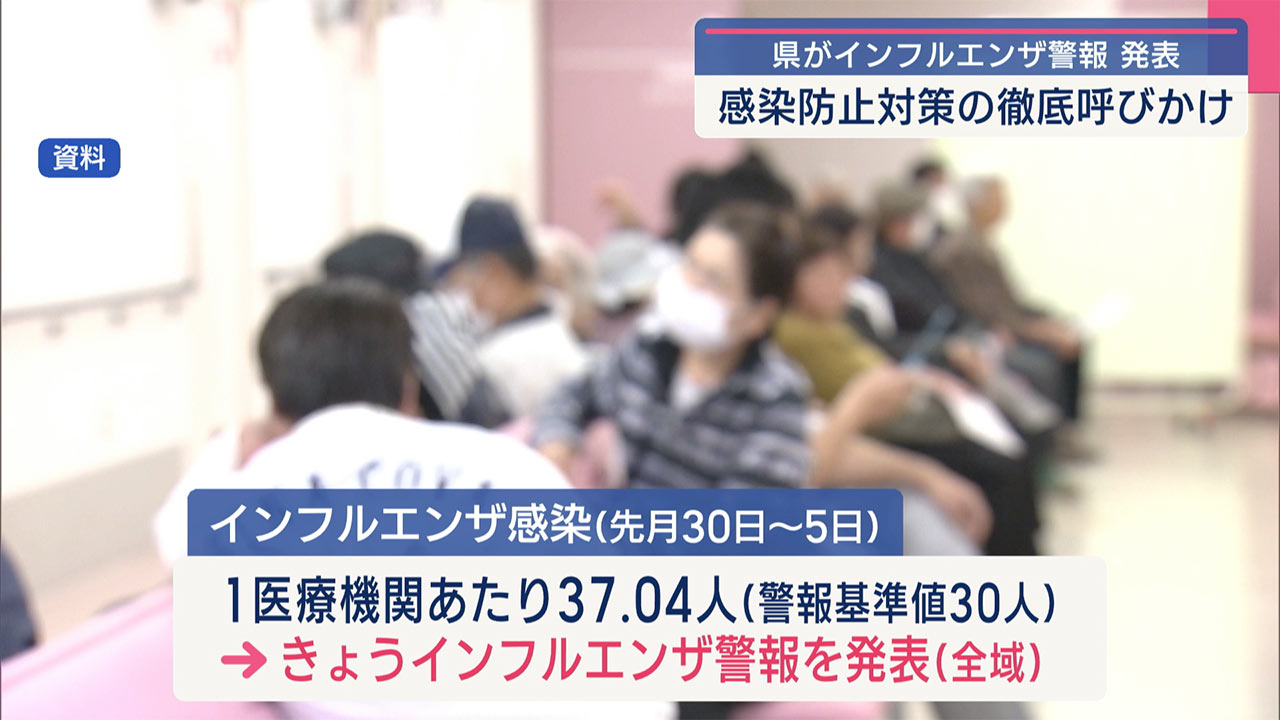 「インフルエンザ警報」発表　県が感染防止対策の徹底を呼びかけ