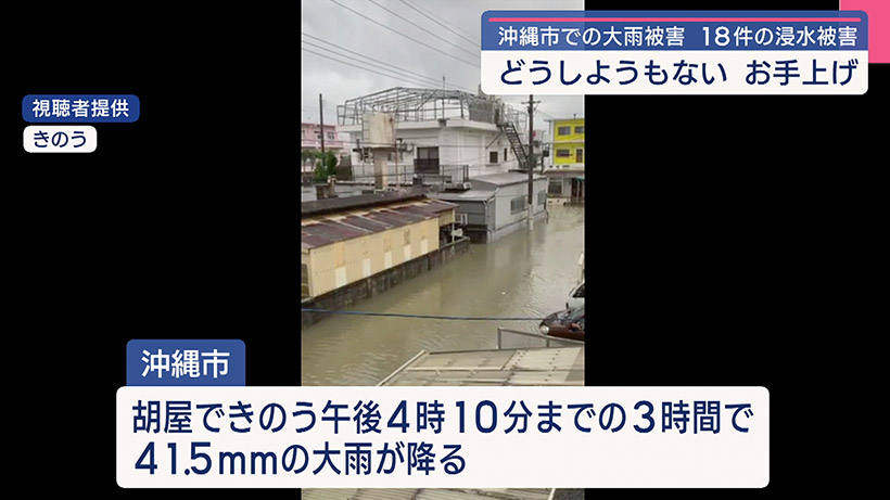 大雨で1メートルほど冠水 家や店のなかまで浸水